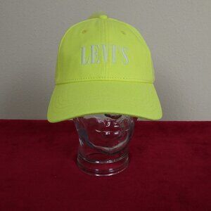 Levi's Logo Baseball Cap Bright Yellow Adjustable Unisex Cotton Outdoor